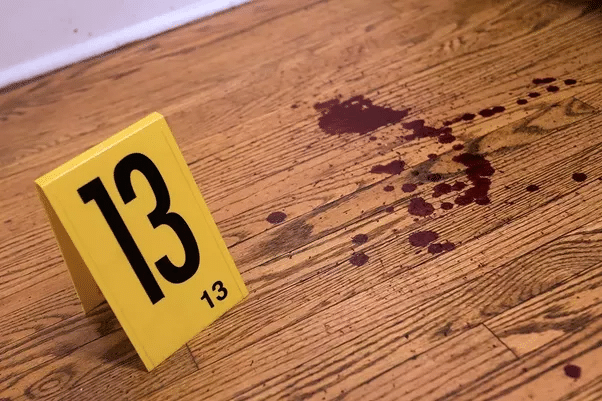 blood stain on floor